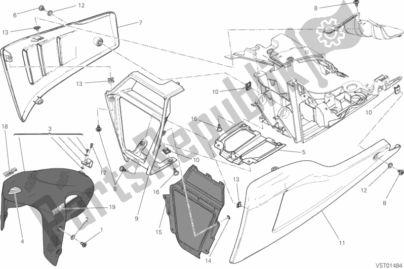 Wszystkie części do Przedni B? Otnik Ducati Diavel Titanium USA 1200 2015